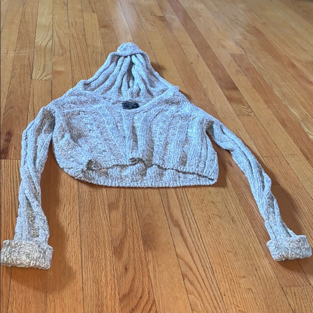 Cropped Abercrombie Sweater W/ Hood